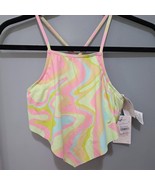NWT Roxy Girls Swim Bikini Top | Pink Yellow Swirl | Size XS | Surf Beac... - $353.35 MXN