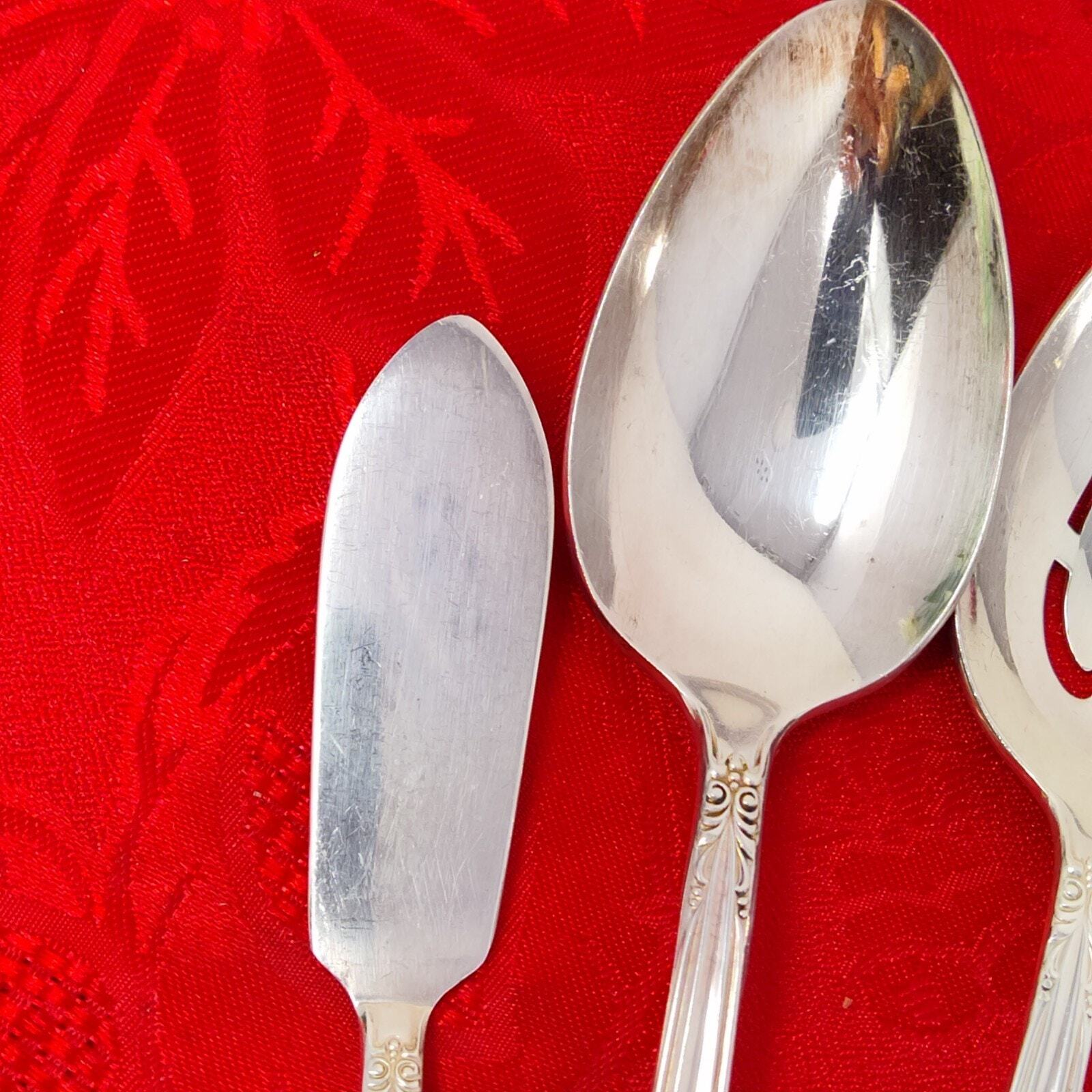4X Srv May Queen Holmes & Edwards Silverplate Flatware Monogram "N" Serving Pcs Item image 3