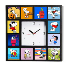 Snoopy through the year Peanuts Charlie Brown Dog Clock with 12 pictures - £24.90 GBP