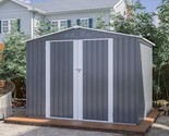 8X6 Ft Outdoor Storage Shed With Floor, Tool Garden Metal Sheds With Loc... - $692.99