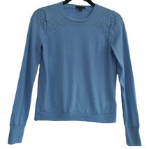 J Crew Small Blue Merino Wool Crew Neckline Long Sleeve Waffle Sweater P... - £16.35 GBP