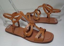 Via Spiga Size 7.5 M DONNIE Tan Leather Sandals New Women&#39;s Shoes - £85.99 GBP
