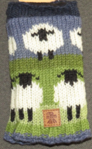 Pachamama Wool Flock Of Sheep Hand Warmer Fingerless Gloves -Hand Knit i... - $29.99