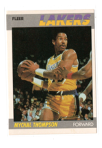 1987-88 Fleer NBA Basketball Card Mychal Thompson #108 Los Angeles Lakers EX - £1.55 GBP