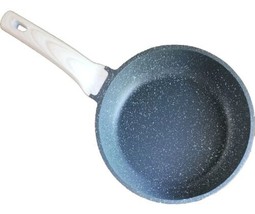 CAROTE ~ 9.5&quot; Frying Pan ~ Nonstick ~ BLACK ~ Granite ~ Aluminum ~ Bakelite - £29.28 GBP