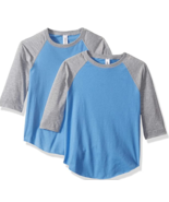 AquaGuard Girls&#39; Big Vintage Baseball T-Shirt-2 Pack Blue Grey Size XS New - £7.18 GBP