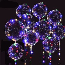 10 Packs Led Bobo Balloons,Transparent Led Light Up Balloons,Helium Styl... - £20.77 GBP