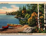 Generic Scenic Greetings Canoe at Shore Baudette Minnesota MN Linen Post... - $2.92