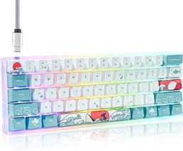 Guffercty Kred Gk61 60% Keyboard Mechanical Hot Swappable Gaming, Coral Sea). - £68.36 GBP