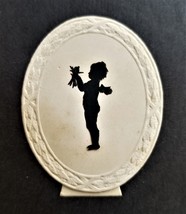 1860 Antique Scherenschnitte Silhouette Paper Cut Fairy Angel Imp Cardstock 2.5&quot; - £22.54 GBP