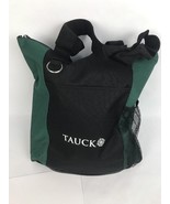 Tauck Tours Cloth Travel Bag Green And Black Zipper Key Ring Mesh Pouch New - $4.06 CAD