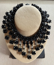 Miriam Haskell Vintage Signed Black Lucite Festoon Statement Choker Necklace - £391.59 GBP