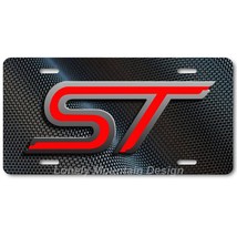 Ford ST Inspired Art on Carbon FLAT Aluminum Novelty Auto Car License Tag Plate - £14.38 GBP