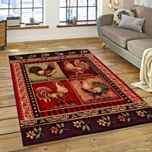 Rugs Area Rugs Carpets 8x10 Area Rug Modern Rooster Kitchen Large Floor 5x7 Rugs - £62.64 GBP+