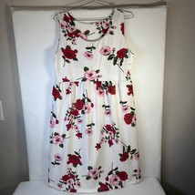 Floral Print Dress Sleeveless Casual Summer Sundress White Red Pink XL - $28.71