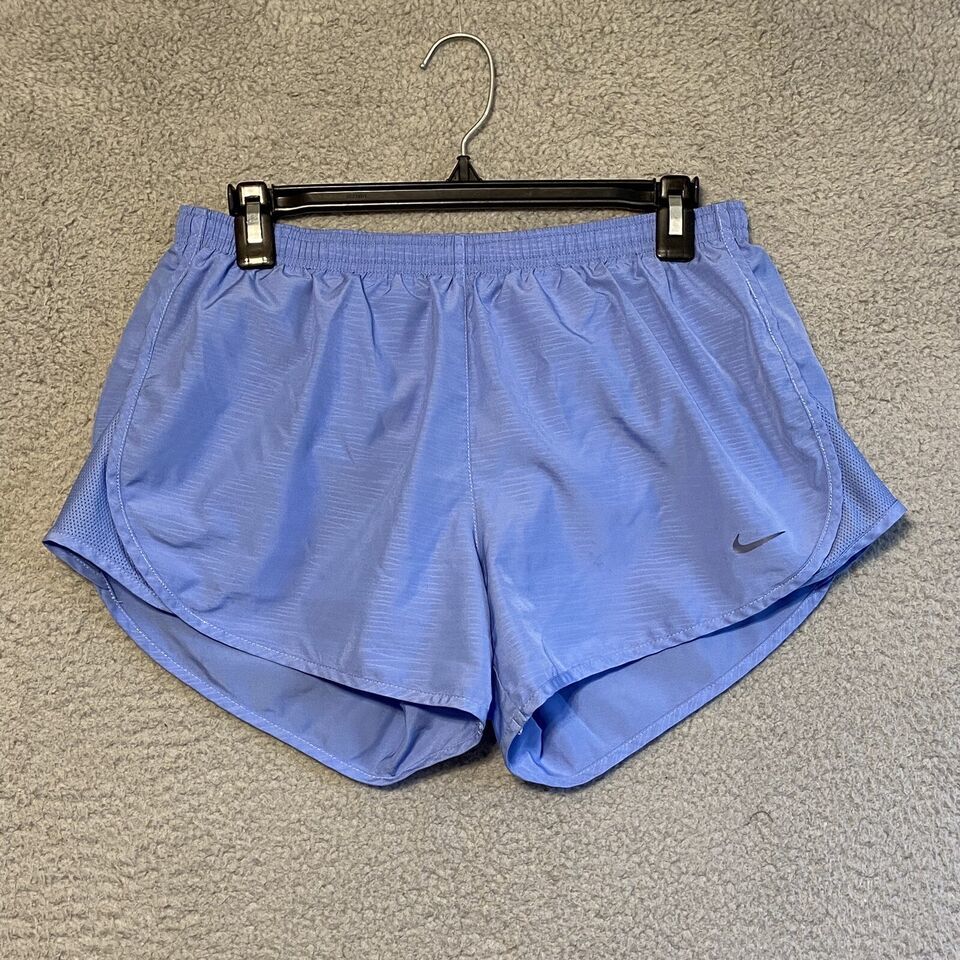 Primary image for Nike Athletic Shorts Womens Medium Baby Blue Dri Fit Brief Lined 3” Inseam