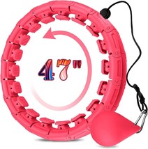 Smart Weighted Fit Hoop for Adults Weight Loss, 24 Adjustable Detachable  (Pink) - £13.14 GBP