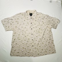 Woolrich Knöpfe Shirt Herren 2XL Beige Fliegenfischen Außen Kurzärmelig - $9.89