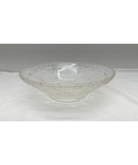 Vintage 8.5” Clear Glass Custard Fruit Berry Bowl With Flower Pattern - $15.21 CAD