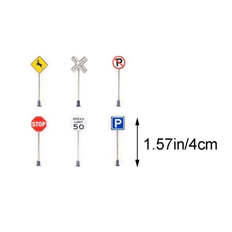 Game Fun Play Toys 14pcs/set 1/87 Scale Model Mini Traffic Signs Building Sand T - £23.05 GBP