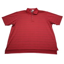 Adidas Shirt Mens XL Extra Red Golf Polo Lightweight Stretch 3 Stripes W... - $18.69