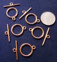 Dark Rose gold plated toggle jewelry clasps 5 sets 14x21x2mm fpc335 - £1.54 GBP