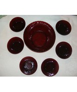 Vintage Depression Glass Royal Ruby 7 Piece Berry Bowl Set - €102,13 EUR