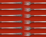 Damask Rose by Oneida Sterling Silver Cocktail Fork Set 12 pieces 5 3/8&quot; - £341.87 GBP