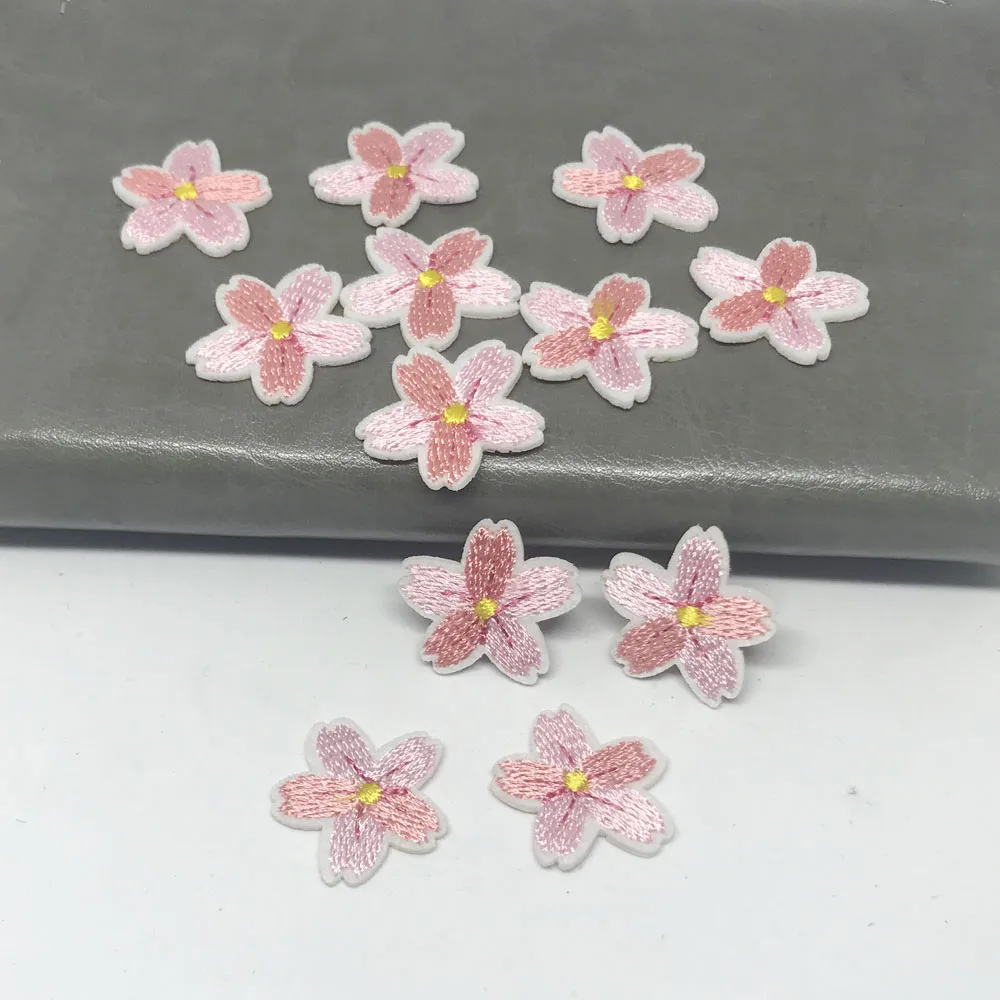 Buy 10PCS Small Pink Cherry Flower Patches Clothing Embroidery Iron On Applique - £13.12 GBP