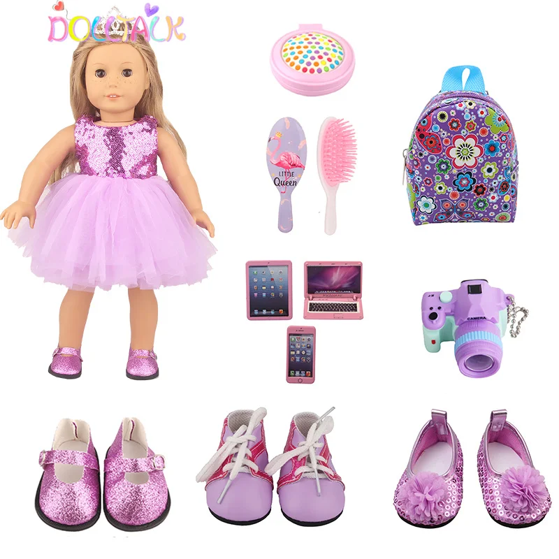Fit 18 inch 43cm Doll Clothes American Baby New Born Girl Simple Purple Simple - £5.85 GBP+