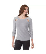 NEW MICHAEL KORS REGAL CUTOUT SWEATER BLOUSE SHIRT PEARL HEATHER WOMENS ... - €41,07 EUR