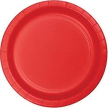 Red 10 Inch Paper Plates 24 Per Pack Tableware Party Decorations Supplies - £27.52 GBP