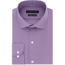 Tommy Hilfiger Men&#39;s Long Sleeve Solid Purple Button Down Dress Shirt 16... - £23.98 GBP