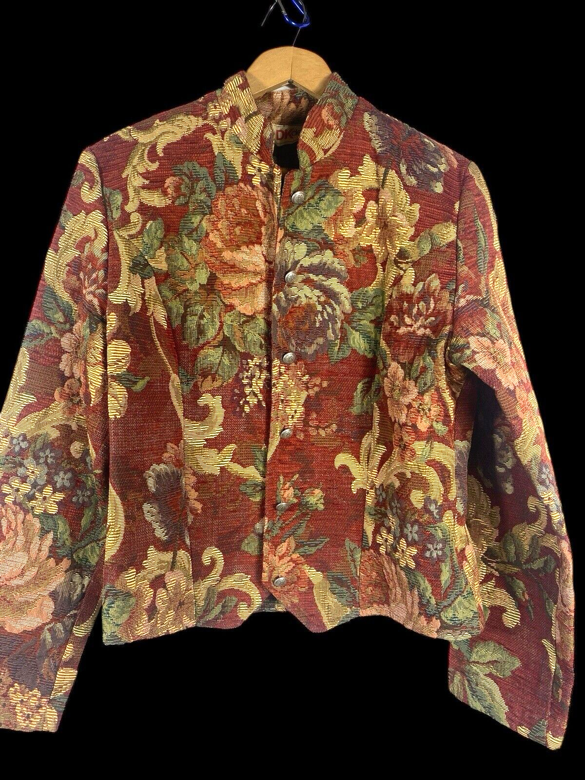Vintage Floral Tapestry Brocade Jacket Size M Romantic Victorian Cottage... - $186.64