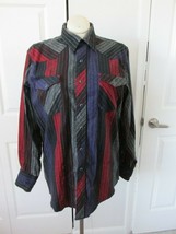 WRANGLER Vintage Reg Fit Preshrunk X-Long Tails Snap Striped Shirt 16.5 x 34 EUC - $44.95
