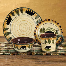 Black Bear Forest Dinnerware Set for Rustic Dining Experience - $4,699.06 MXN