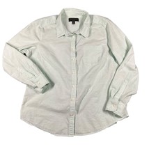 Banana Republic Womens LP Soft Wash Green Button Down Casual Shirt Long ... - £12.01 GBP