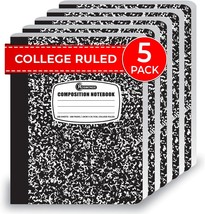 College Ruled Composition Notebooks 5 Pack, 200 Pages (100 Sheets), 9-3/4&quot; X - $37.99