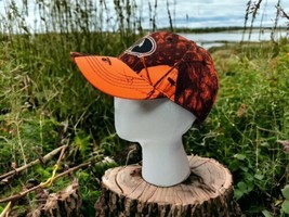 OC Outdoor Camp Orange Safety Camoflauge Mossy Oak Strapback Trucker Hat Cap - £21.83 GBP