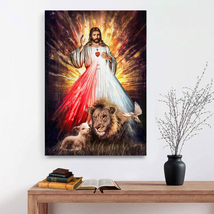 Sacred Heart of Jesus Picture Gift for Jesus Christ Canvas Wall Art Poster - £18.34 GBP+