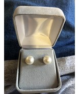 VINTAGE PEARL POST EARRINGS 9MM Stud Earrings High Quality - $221.96 MXN