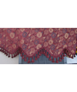 Valances 6 qty Maroon Floral Tapestry-like Wavy Edge Tassels 18&quot; wide x ... - £98.45 GBP
