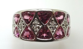 14k 3ct Pink Genuine Natural Tourmaline Ring with .12ct Diamonds (#J3515) - £705.71 GBP
