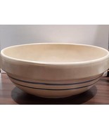 Vintage Marshall Pottery Texas Blue Stripe Farmhouse Stoneware Bowl - 10... - £39.11 GBP