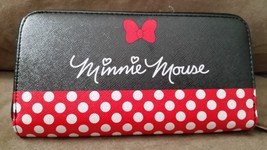 DISNEY MINNIE MOUSE WALLET Brand New 7&quot; 8&quot; JAPAN TOREBA Black Red White - $950.18 MXN