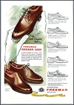 1950s Freeman Shoes For Men PRINT AD &quot;Havana Leaf&quot; BX2 - $7.59