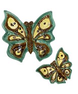 Vintage Butterfly Ceramic Trinket Dish Set Mid Century Hand Painted Boho... - $558.49 MXN
