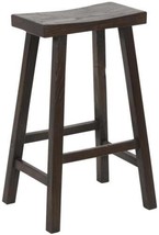 Counter Stool KATIE Distressed Chocolate Brown Reclaimed Elm Hand-C - £445.76 GBP