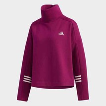 Adidas Women&#39;s Essentials Comfort Funnel Neck Sweatshirt GD2595 Power Berry - £15.63 GBP