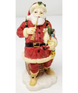 Antique American Santa Figurine Sack of Presents Resin Painted Vintage - $18.95